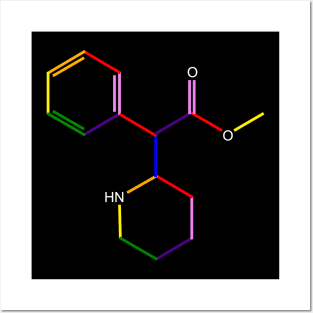 Ritalin Molecule Rainbow Chemistry Posters and Art